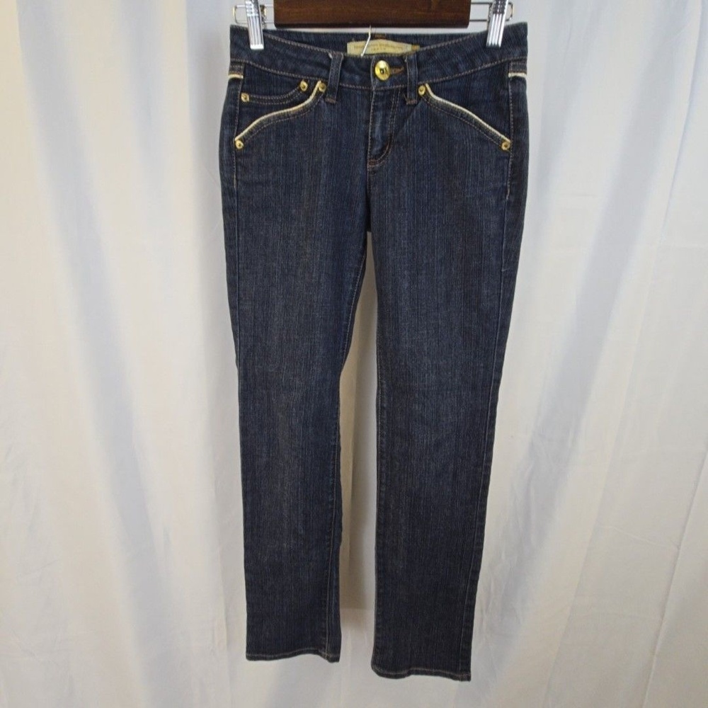 Boom Boom Jeans Slim Straight Jeans Juniors 1 Blue Dark Wash Low Rise 26x30